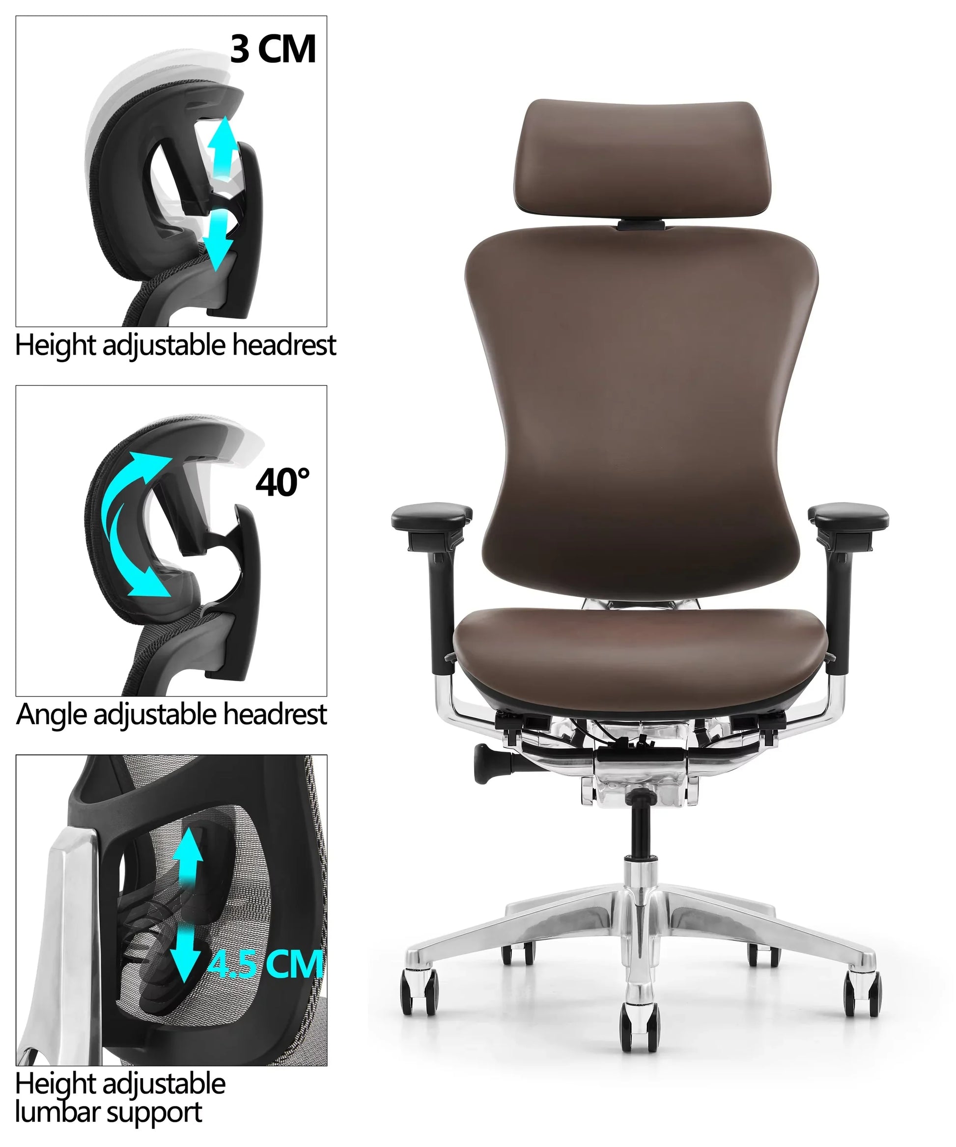 HKM-916755 Ergonomic Leather Swivel Executive Office Chair - Luxurious and Comfortable Design for Optimal Support
