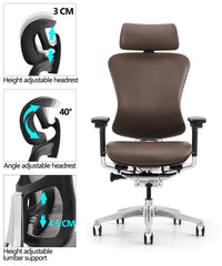 HKM-916755 Ergonomic Leather Swivel Executive Office Chair - Luxurious and Comfortable Design for Optimal Support