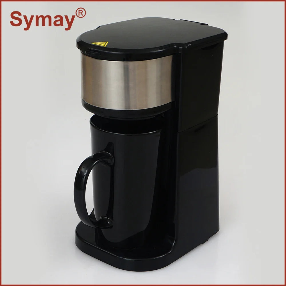 HKM-916883 Personal Coffee Maker with 15 oz Stainless Steel Travel Mug for Home Brewing