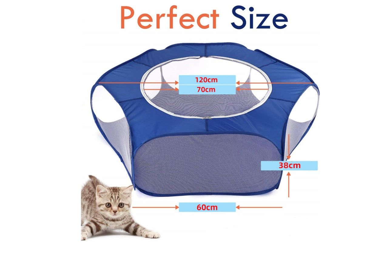 HKM-9169341 Portable Folding Pet Fence with Breathable Zipped Cover and Waterproof Design, Ideal for Small Animals