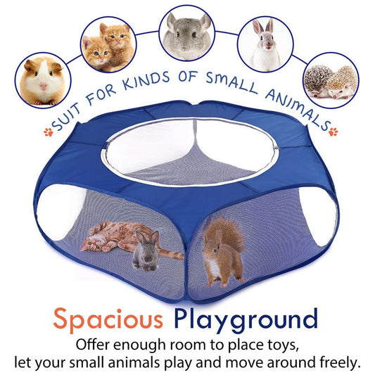 HKM-9169341 Portable Folding Pet Fence with Breathable Zipped Cover and Waterproof Design, Ideal for Small Animals