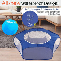 HKM-9169341 Portable Folding Pet Fence with Breathable Zipped Cover and Waterproof Design, Ideal for Small Animals