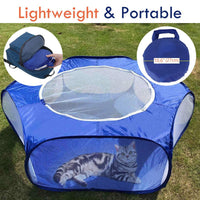 HKM-9169341 Portable Folding Pet Fence with Breathable Zipped Cover and Waterproof Design, Ideal for Small Animals
