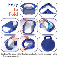 HKM-9169341 Portable Folding Pet Fence with Breathable Zipped Cover and Waterproof Design, Ideal for Small Animals