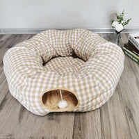 HKM-9169597 Cozy Cloth Cat Tunnel & Nest for Relaxation and Play