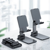 HKM-917011 Multi-Function Mobile Phone and Tablet Folding Stand - Adjustable Desktop Holder in Pearl White and Cool Black