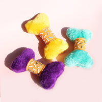 HKM-9171133 Vinyl Bone Pet Toy with Squeaker - Yellow, Green, Purple - 17*11*0.6cm