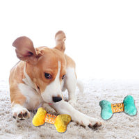 HKM-9171133 Vinyl Bone Pet Toy with Squeaker - Yellow, Green, Purple - 17*11*0.6cm