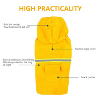 HKM-9171773 Waterproof Dog Raincoat with Reflective Stripe and Hood for Small to Large Breeds