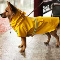HKM-9171773 Waterproof Dog Raincoat with Reflective Stripe and Hood for Small to Large Breeds