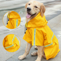 HKM-9171773 Waterproof Dog Raincoat with Reflective Stripe and Hood for Small to Large Breeds
