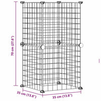 HKM-9171901 8-Piece Black Powder-Coated Steel Pet Cage Set with Door for Safe Play and Training