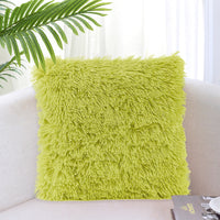 HKM-917267 Solid Color Crystal Plush Cushion Cover - 40x40cm, Polyester Material