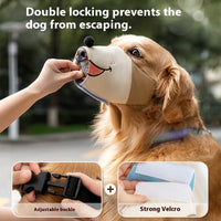 HKM-9173565 Dog Muzzle for Gentle Anti-Bite Protection - Multiple Sizes in Ollie Brown Bear & Bondi Blue Shark