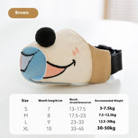 HKM-9173565 Dog Muzzle for Gentle Anti-Bite Protection - Multiple Sizes in Ollie Brown Bear & Bondi Blue Shark