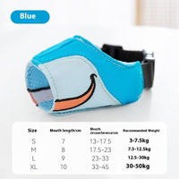 HKM-9173565 Dog Muzzle for Gentle Anti-Bite Protection - Multiple Sizes in Ollie Brown Bear & Bondi Blue Shark