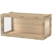 HKM-9173949 Acrylic View Hamster Cage with Openable Roof, Air Vents & Spacious Design for Small Pets - Oak Finish, 39 x 20 x 18.5 Inches