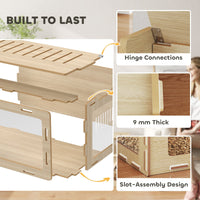 HKM-9173949 Acrylic View Hamster Cage with Openable Roof, Air Vents & Spacious Design for Small Pets - Oak Finish, 39 x 20 x 18.5 Inches