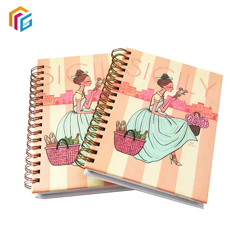 HKM-917587 Custom Gold Spiral A5 Weekly and Daily Planner Notebook - Elegant Personal Journal Organizer Gift