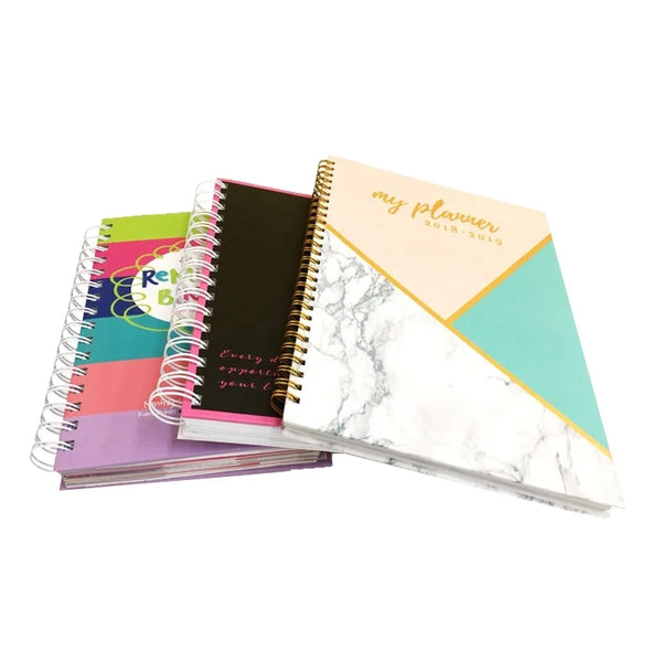 HKM-917587 Custom Gold Spiral A5 Weekly and Daily Planner Notebook - Elegant Personal Journal Organizer Gift