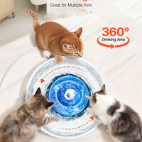 HKM-9176125 Ceramic Pet Water Fountain 2.1L for Cats and Dogs with 360¡ã Drinking Area and Multi-Layer Filtration