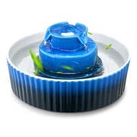 HKM-9176125 Ceramic Pet Water Fountain 2.1L for Cats and Dogs with 360¡ã Drinking Area and Multi-Layer Filtration