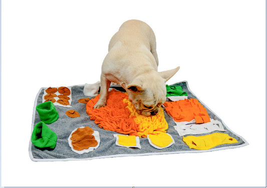 HKM-9176253 Pet Dog Slow Feeding Game Mat - Gray Flannel, 80 x 60 cm