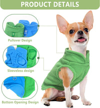 HKM-9176637 Two-Pack Fleece Dog Sweaters with D-Ring for Leash, Warm Pullover Jackets for Small Dogs in Two Colors
