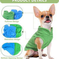 HKM-9176637 Two-Pack Fleece Dog Sweaters with D-Ring for Leash, Warm Pullover Jackets for Small Dogs in Two Colors