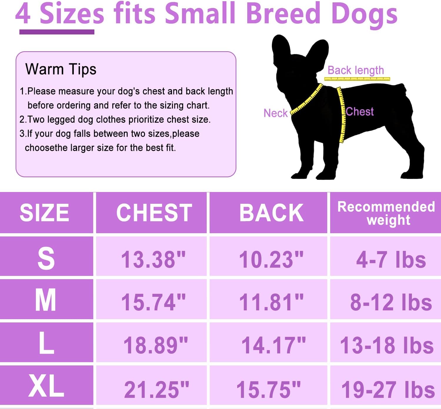 HKM-9176637 Two-Pack Fleece Dog Sweaters with D-Ring for Leash, Warm Pullover Jackets for Small Dogs in Two Colors