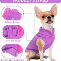 HKM-9176637 Two-Pack Fleece Dog Sweaters with D-Ring for Leash, Warm Pullover Jackets for Small Dogs in Two Colors