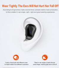 HKM-917779 Wireless Mini Stereo Sports Headphones - Bluetooth 5.0, Binaural TWS, In-Ear Design with Power Display and Voice Control