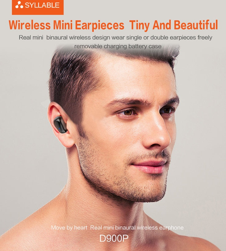 HKM-917779 Wireless Mini Stereo Sports Headphones - Bluetooth 5.0, Binaural TWS, In-Ear Design with Power Display and Voice Control
