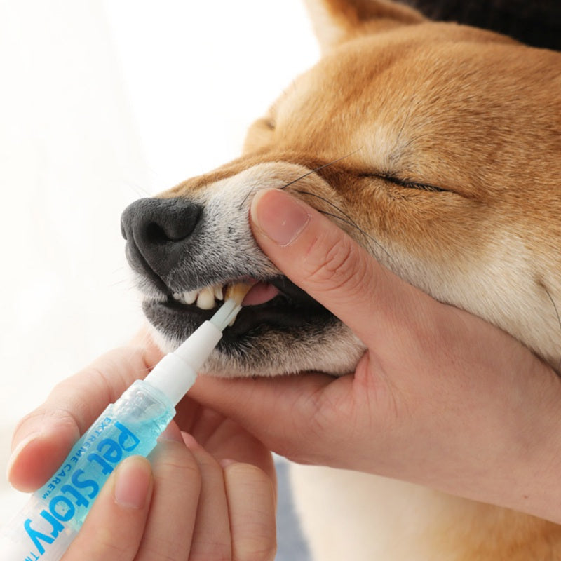 HKM-9177917 Pet Dental Care Kit - Teeth Whitening Pen Set for Dogs and Cats with Soft Brush and Toothbrush, Anti-inflammatory Formula