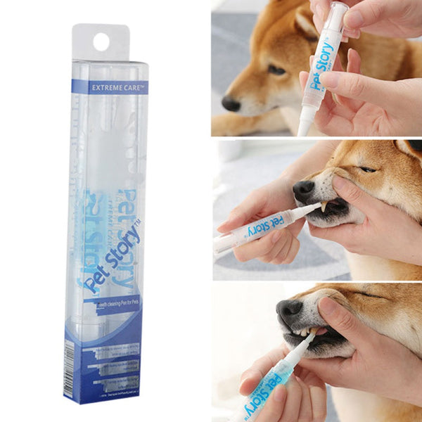 HKM-9177917 Pet Dental Care Kit - Teeth Whitening Pen Set for Dogs and Cats with Soft Brush and Toothbrush, Anti-inflammatory Formula