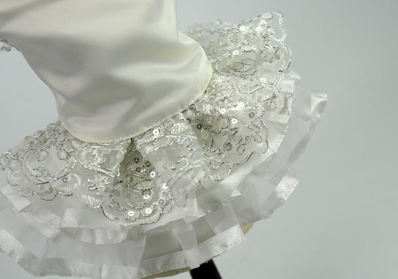 HKM-9178429 Elegant Pet Wedding Skirt Dress for Spring and Autumn in White, Sizes XS to XL