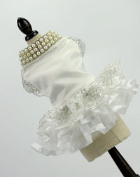 HKM-9178429 Elegant Pet Wedding Skirt Dress for Spring and Autumn in White, Sizes XS to XL
