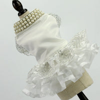 HKM-9178429 Elegant Pet Wedding Skirt Dress for Spring and Autumn in White, Sizes XS to XL