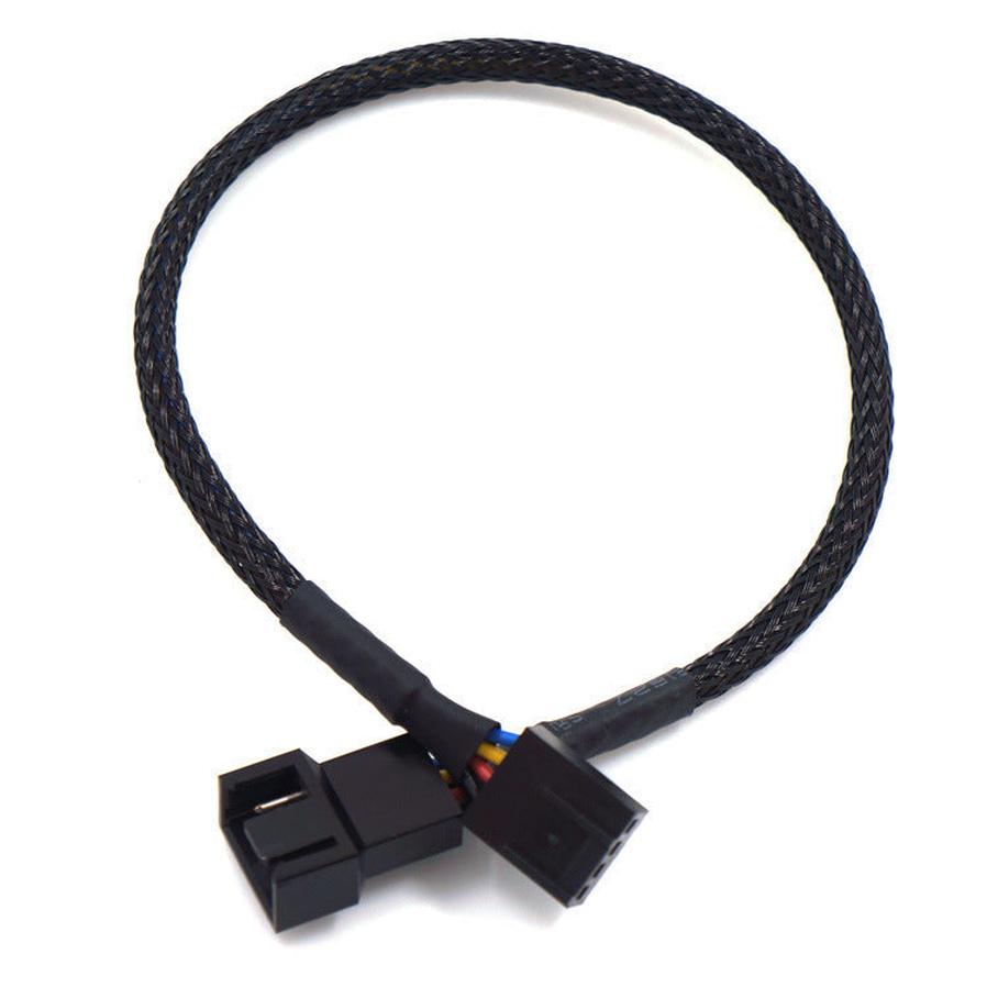 HKM-917843 Four-Pin PWM CPU Fan Extension Cable, Length 27cm, Copper-Plated Interface for PC Cooling