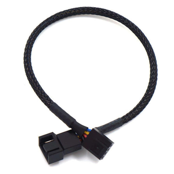 HKM-917843 Four-Pin PWM CPU Fan Extension Cable, Length 27cm, Copper-Plated Interface for PC Cooling