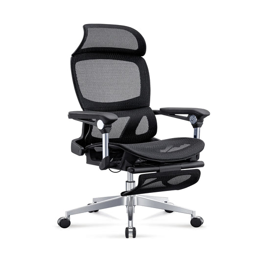 HKM-917907 Ergonomic Full Mesh Office Chair with Adjustable Headrest and Reclining Function