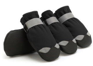 HKM-9182653 Waterproof Winter Dog Boots with Reflective Strips - Warm, Windproof, and Washable Pet Shoes