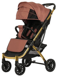 HKM-9182931 terracotta compact stroller with golden frame showcase