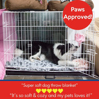 HKM-9183293 Soft Washable Pet Blanket with Paw Print Design for Dogs and Cats - Cozy and Lightweight Mat