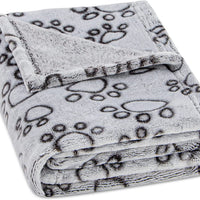 HKM-9183293 Soft Washable Pet Blanket with Paw Print Design for Dogs and Cats - Cozy and Lightweight Mat