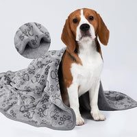 HKM-9183293 Soft Washable Pet Blanket with Paw Print Design for Dogs and Cats - Cozy and Lightweight Mat