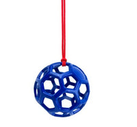 HKM-9184445 Stable Hanging Hay Feeder Toy Ball with Rope - Available in Red, Blue, Green