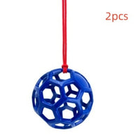 HKM-9184445 Stable Hanging Hay Feeder Toy Ball with Rope - Available in Red, Blue, Green