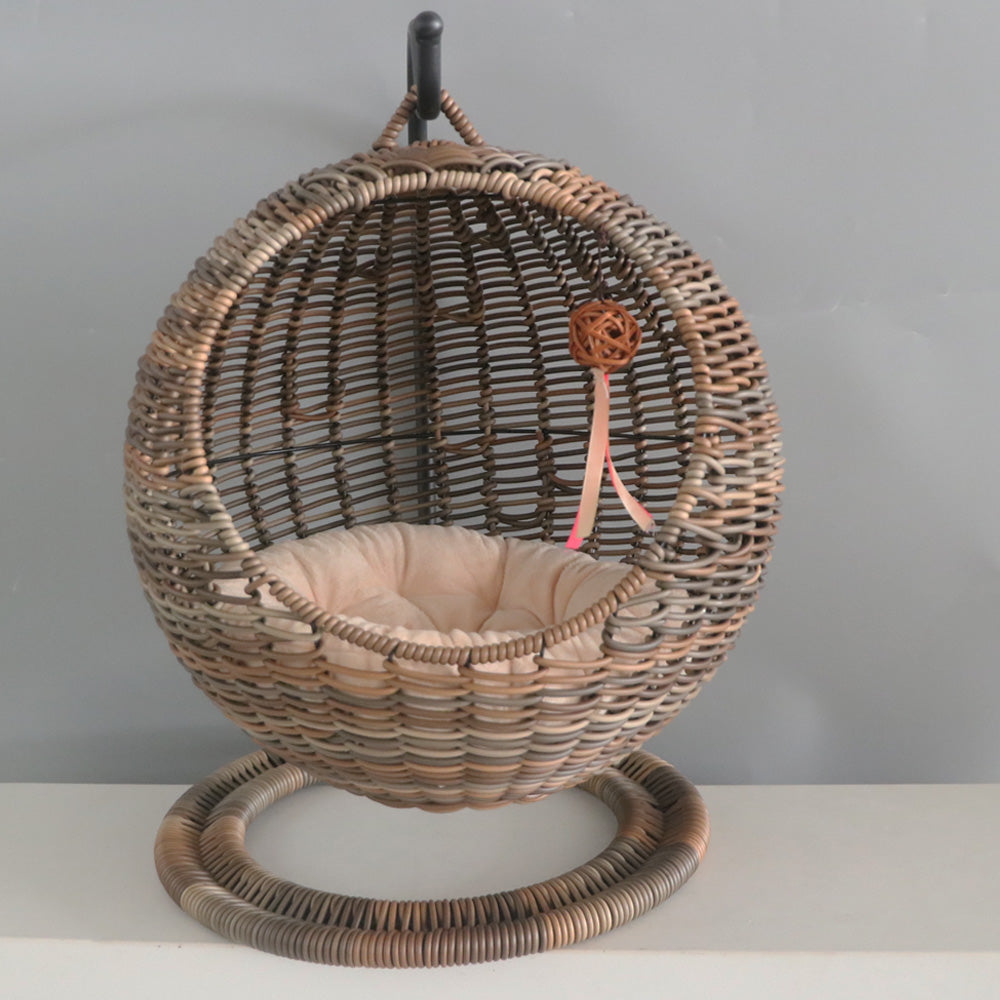 HKM-9185853 Large Rattan Cat Nest Hanging Basket for All Seasons