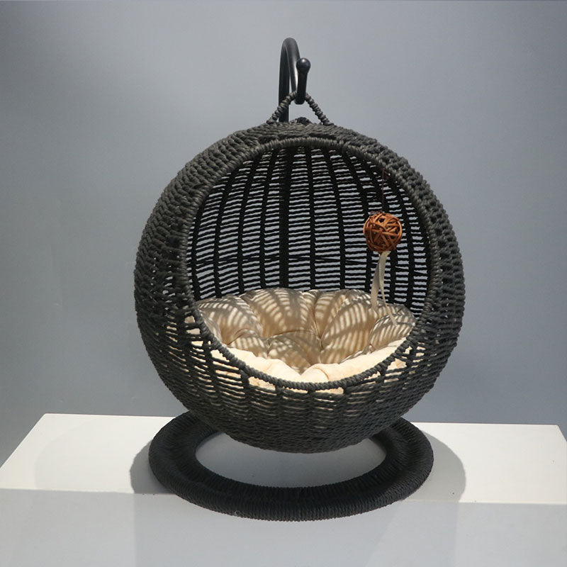 HKM-9185853 Large Rattan Cat Nest Hanging Basket for All Seasons